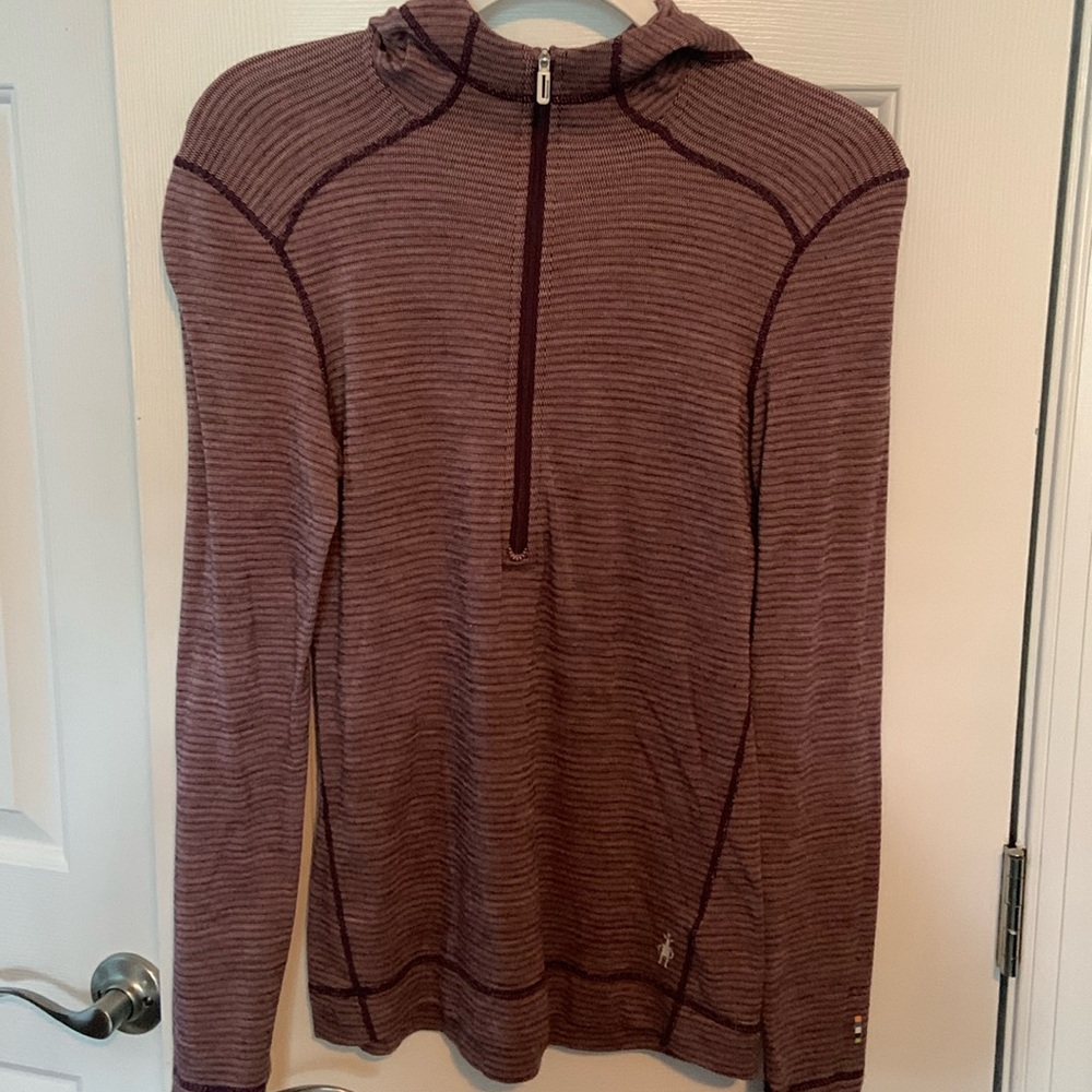 Smartwool purple zip hooded top sz M